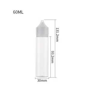 White 60ml e-liquid bottles (Model: long)