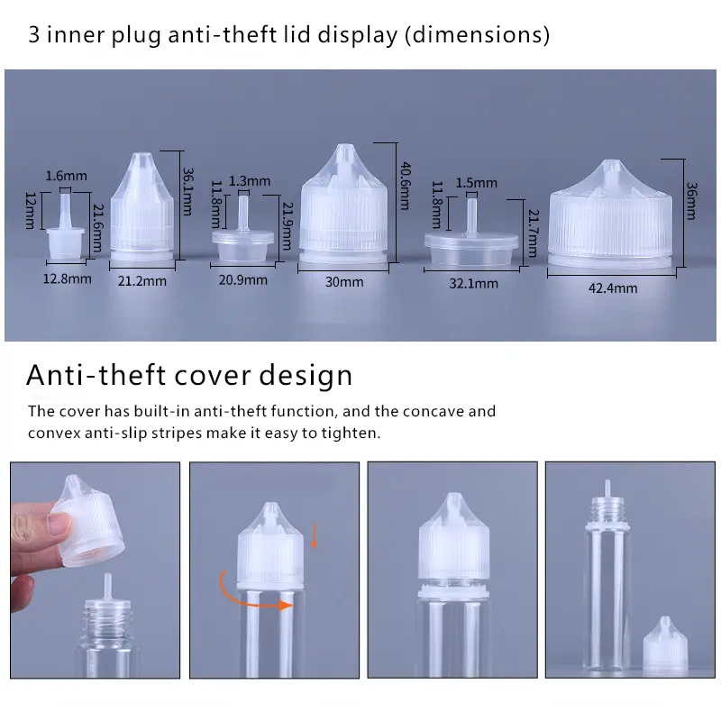 White 30ml e-liquid bottles (Model: short)